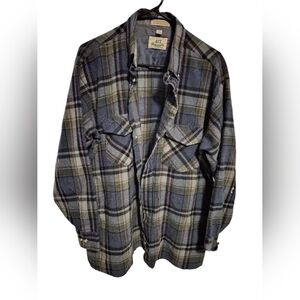 Van Heusen Men's Checkered Shirt Jacket - Navy and Olive